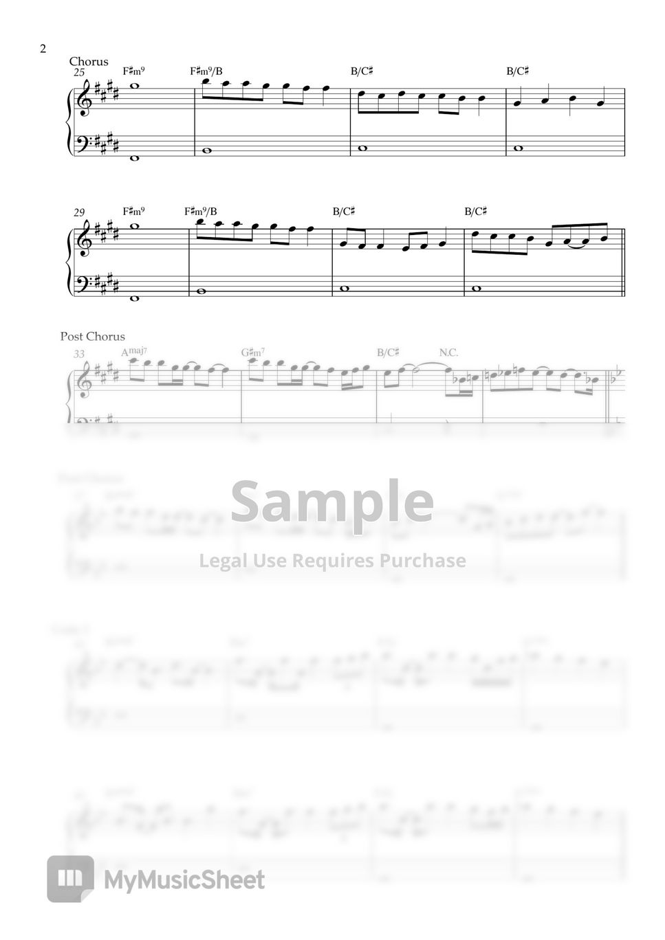 BTS V - For Us (EASY PIANO SHEET) Sheets by Pianella Piano