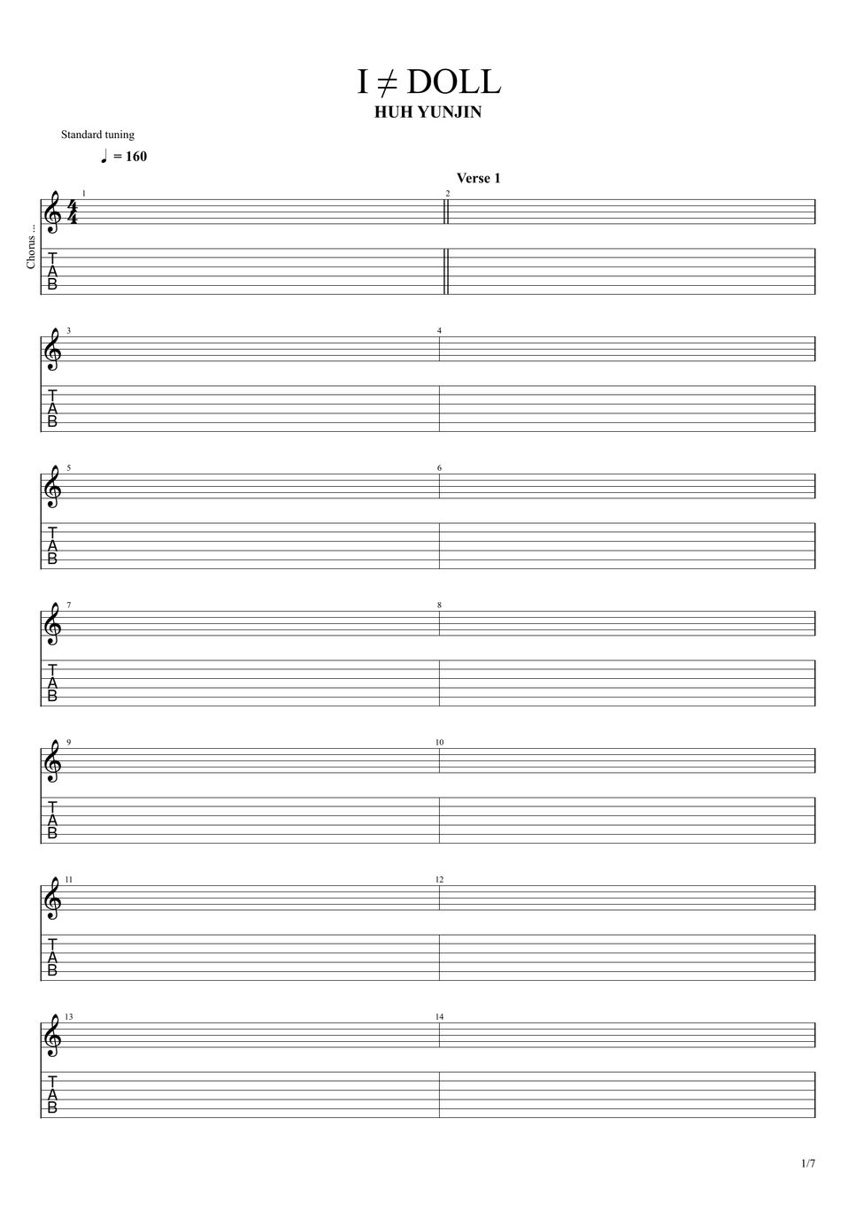 HUH YUNJIN I ≠ DOLL Tab + 1staff by Rob Ethereal