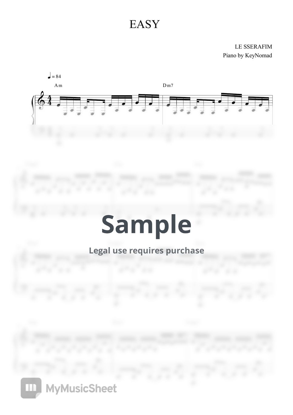 Le sserafim easy sheets by keynomad