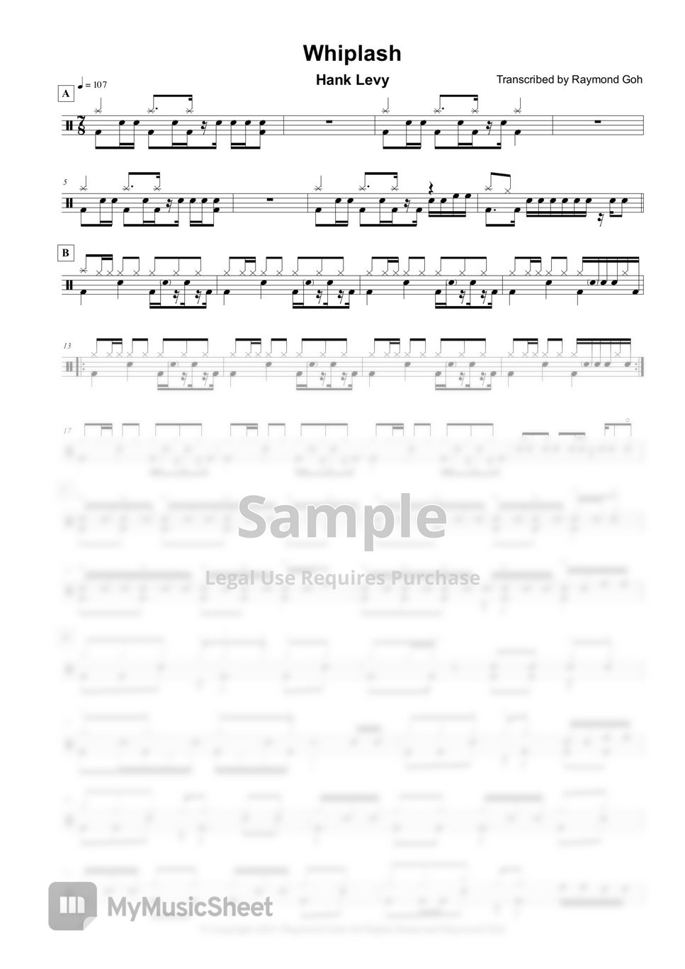 Hank Levy - Whiplash (Whiplash OST) Sheets by Raymond