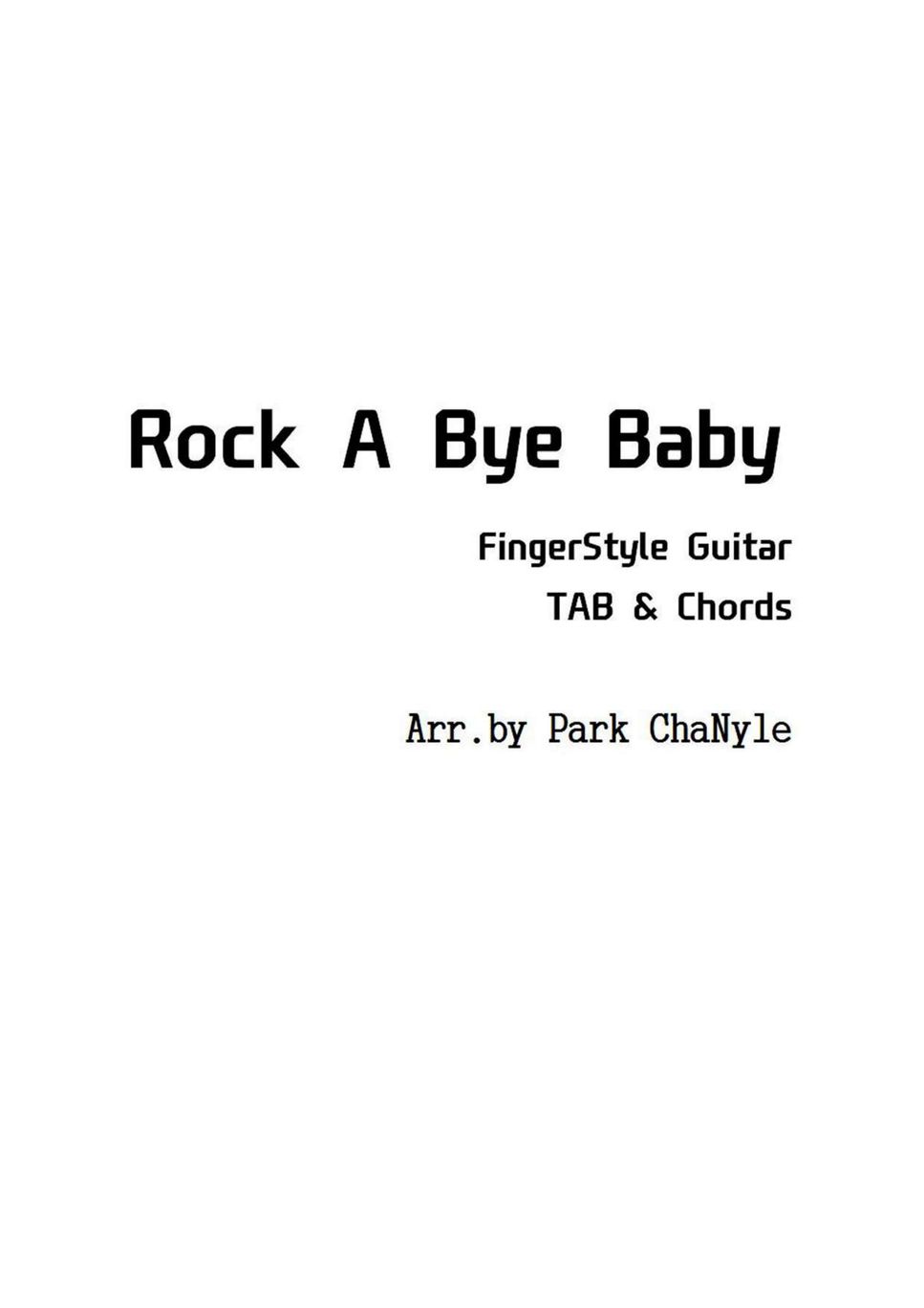 Nursery Rhyme Rock A Bye Baby (FingerStyle) Tab + Partition à une