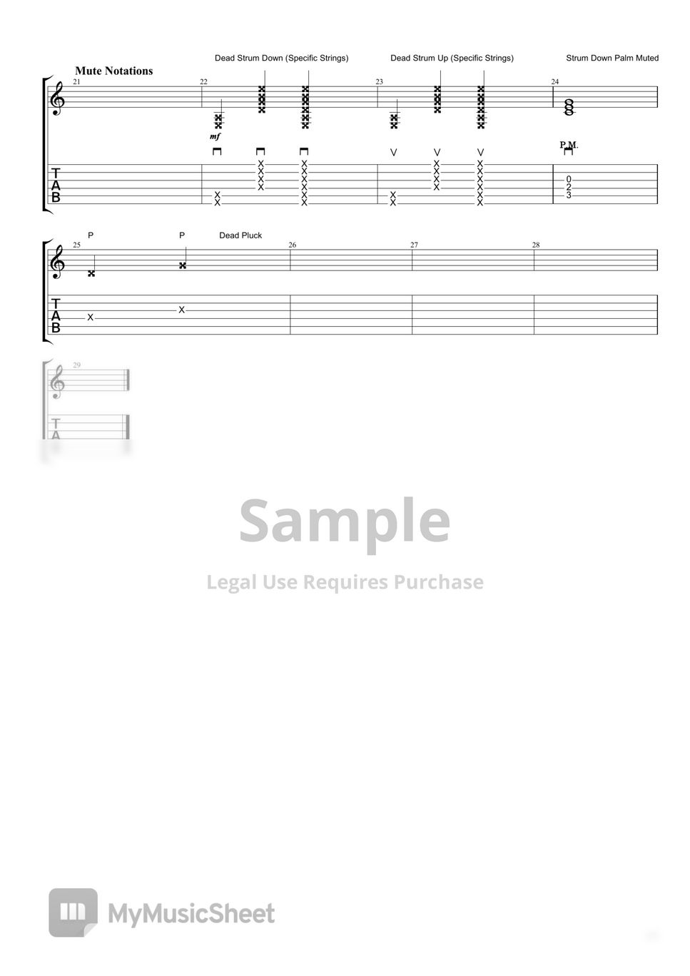 Harrison Wong - Music Sheet/Tablature Notation Legend (See description)