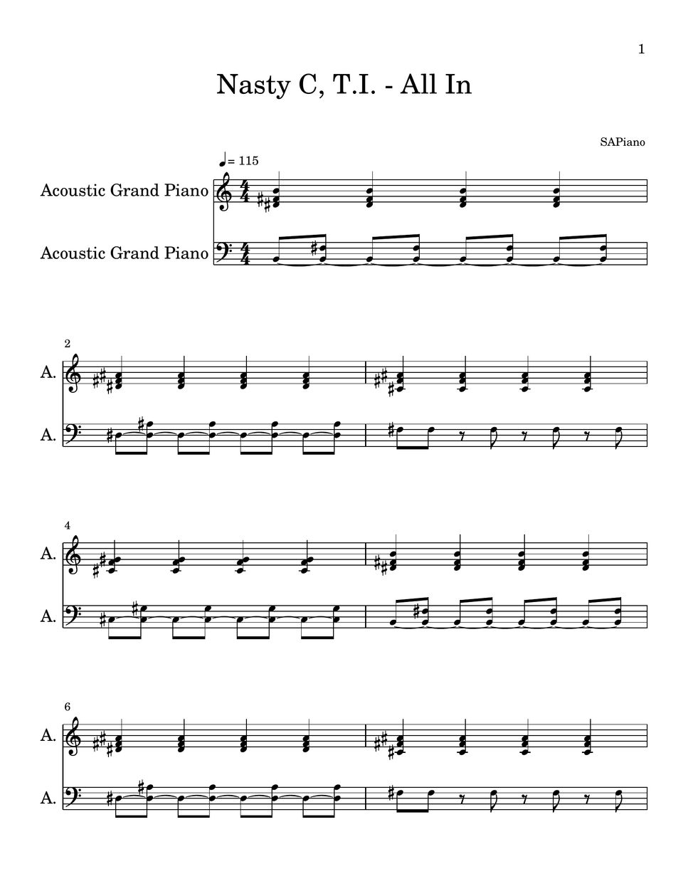 Nasty c all in piano sheet sheets by sa piano