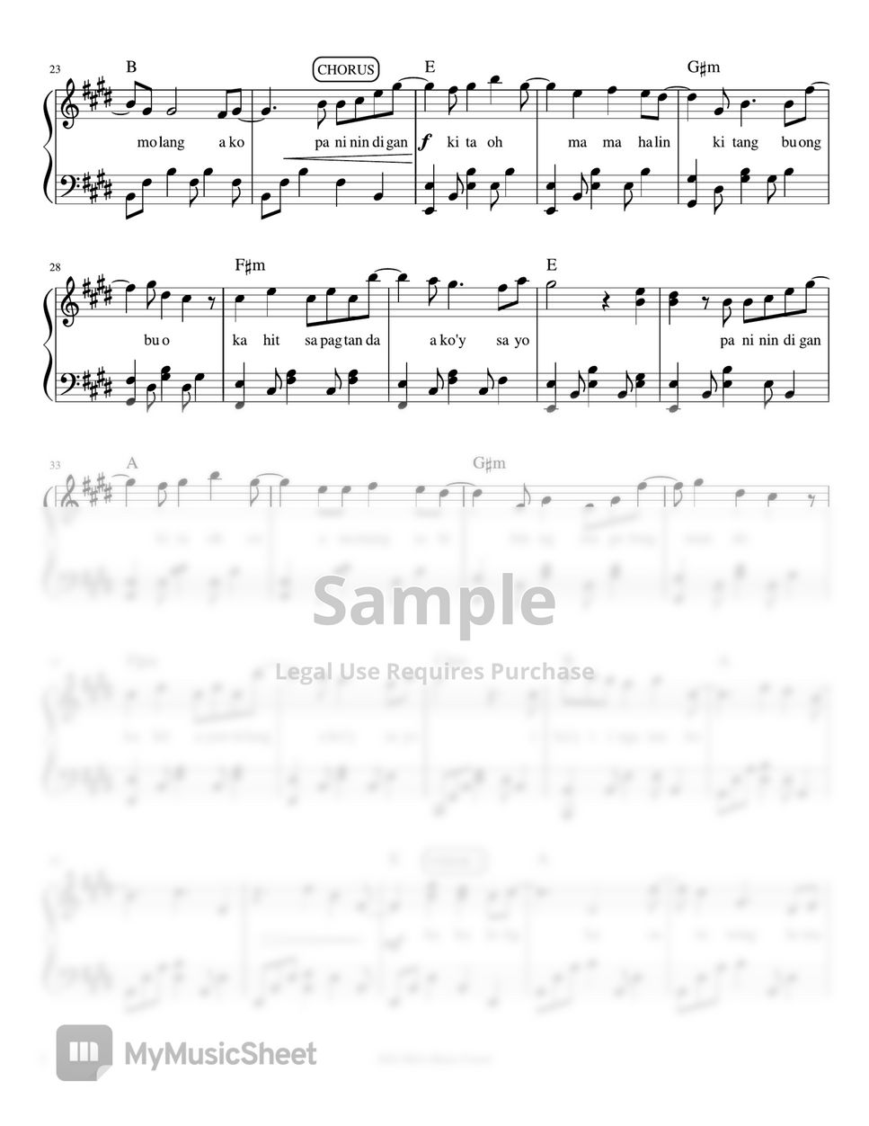 Ben&Ben - Paninindigan Kita (piano sheet music) by Mel's Music Corner