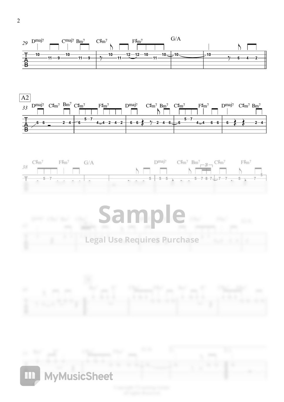 Earth Wind & Fire - September Guitar Melody TAB by Learning Guitar