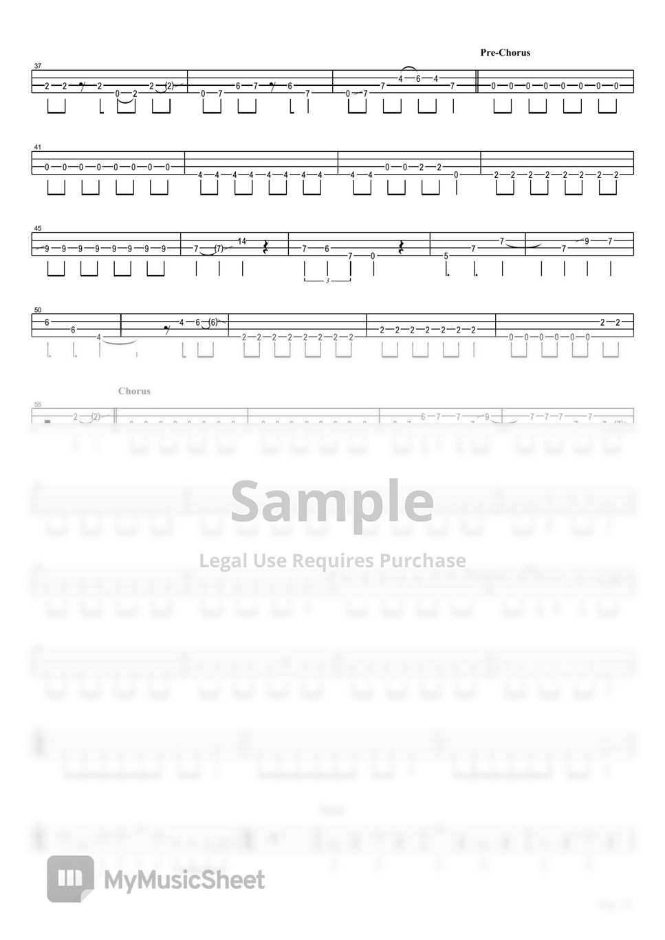 Kessoku Band - Karakara (Bass TAB) Sheets By Muya Rizal