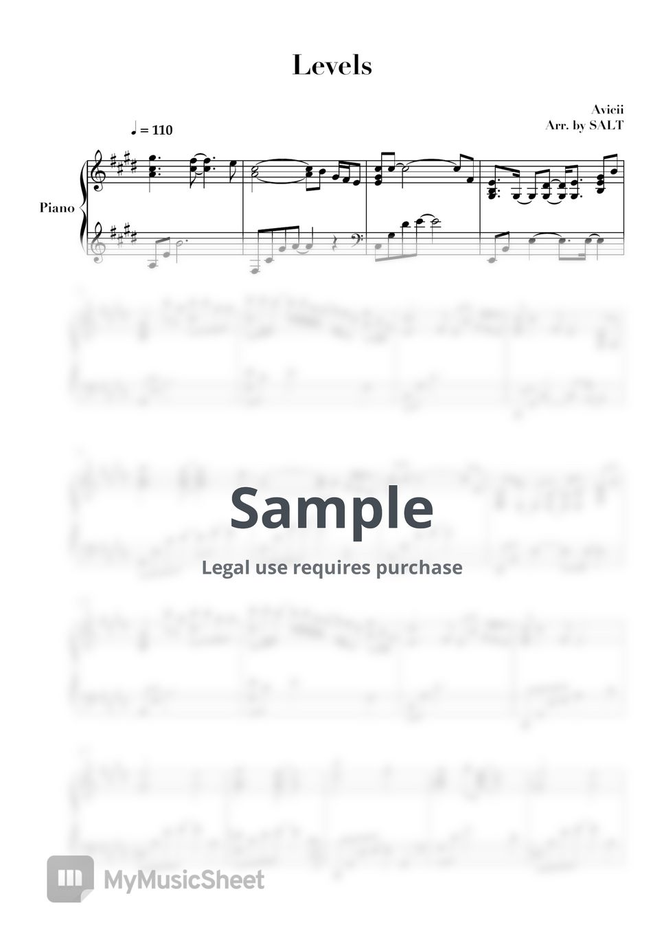 Avicii (아비치) - Levels (Original+Easy Key) Sheets by SALT
