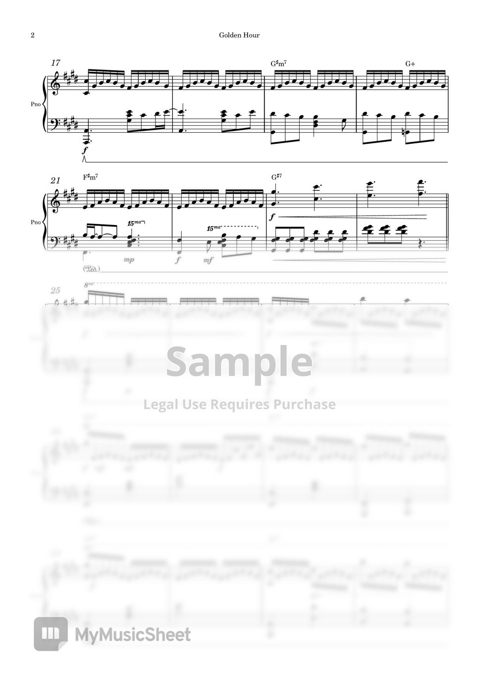 JVKE Golden Hour (Piano Solo) Sheets by Aga Pratama Alamsyah