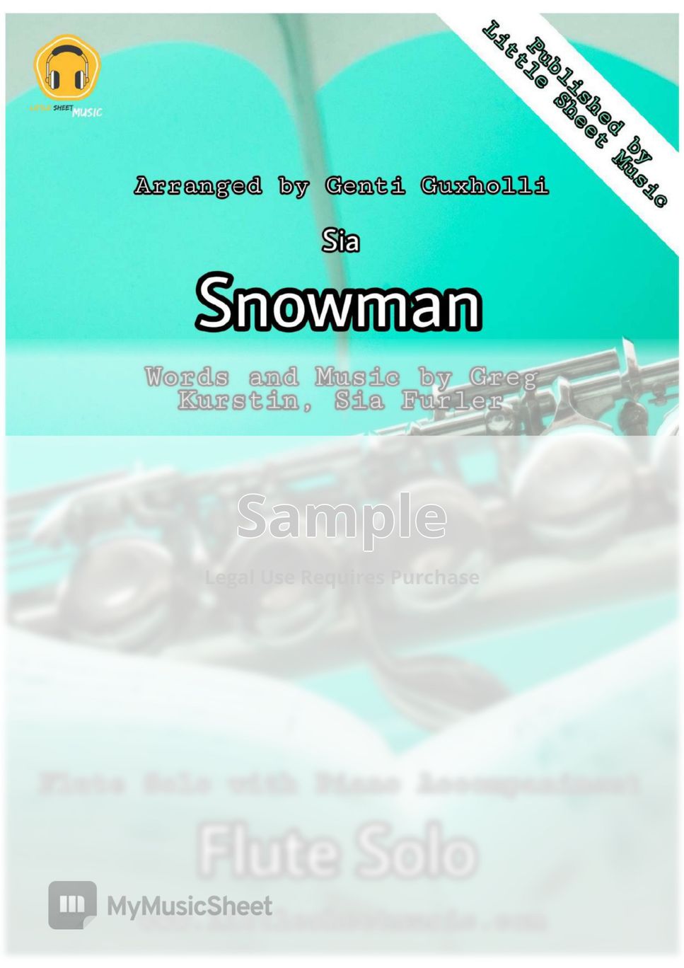 Sia - Snowman (Flute Solo with Piano Accompaniment) by Genti Guxholli