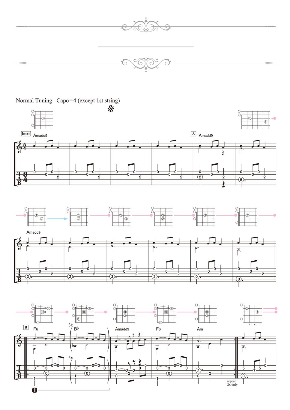 Traditional Carol Of The Bells Solo Guitar Sheet By Daisuke Minamizawa 9680