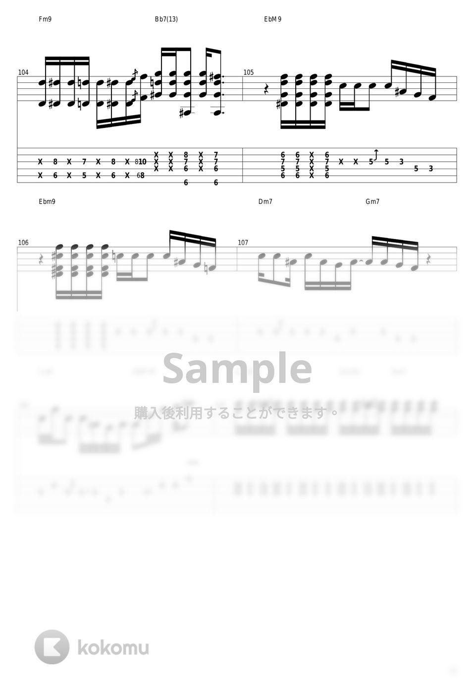 山下達郎 - Music Book タブ+五線譜 by guitar cover with tab