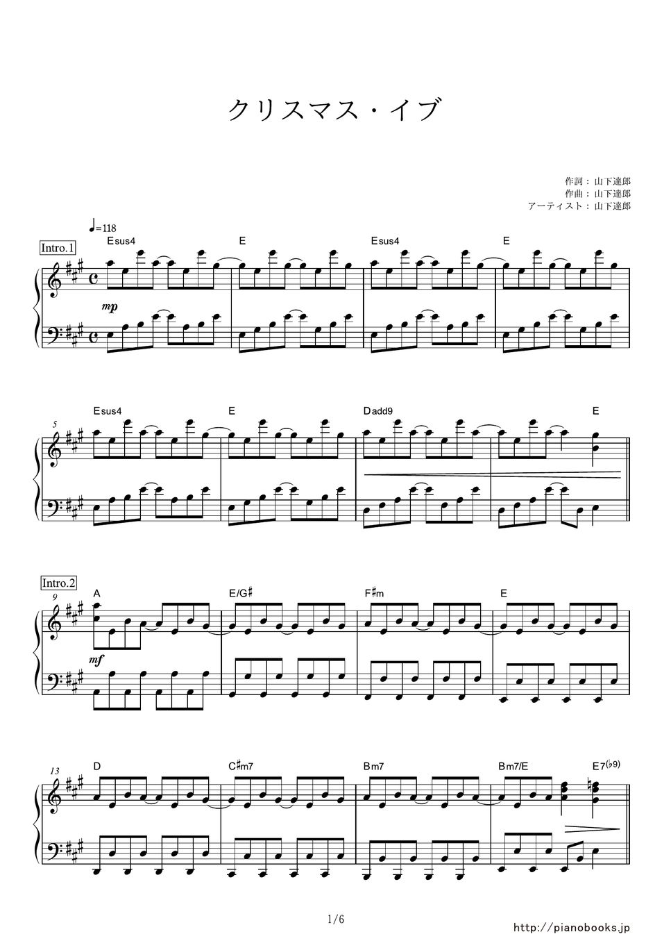 Tatsurou yamashita christmas eve nuty by pianobooks