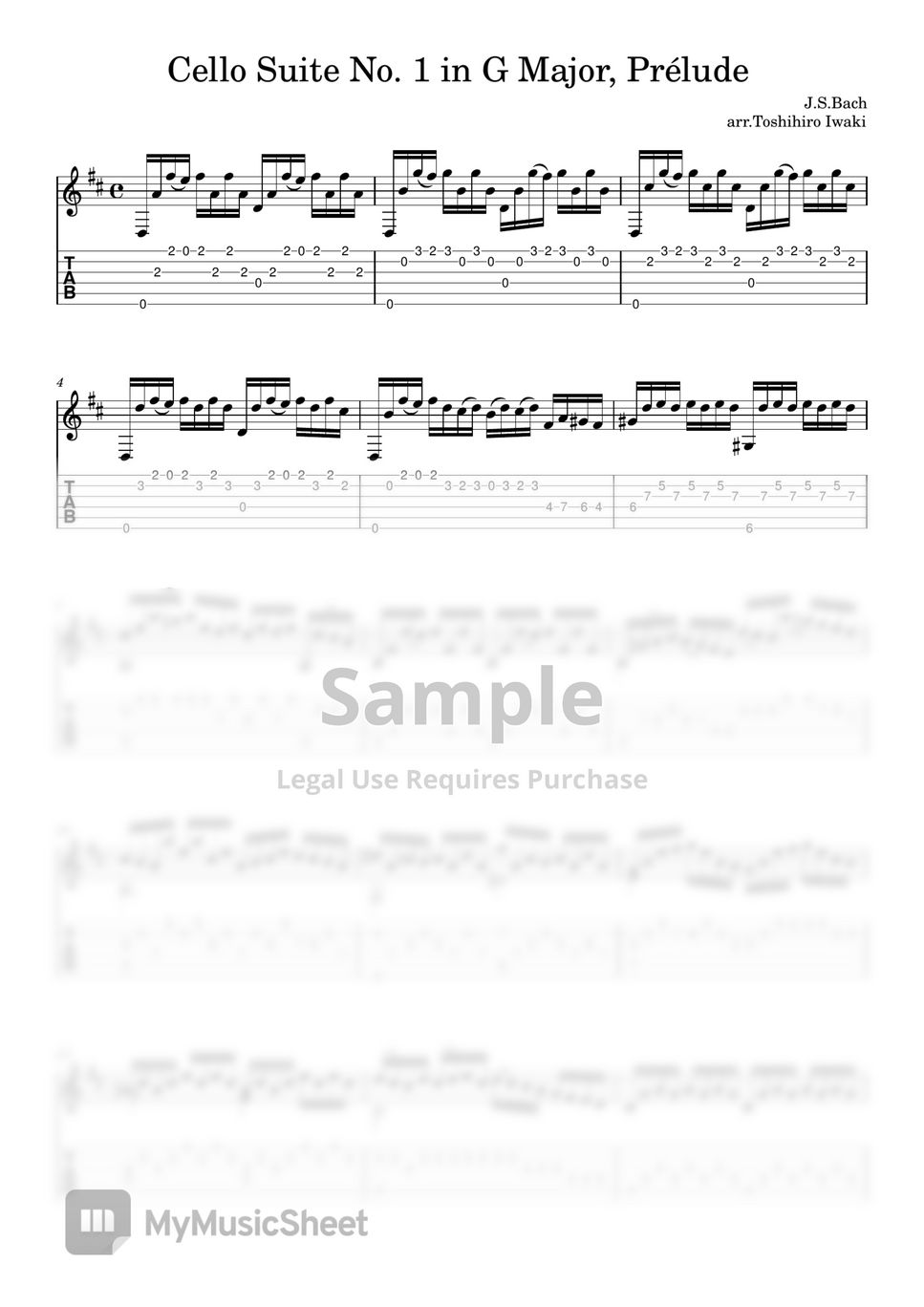 bach - Cello Suite No. 1 in G Major, Prélude by Toshihiro Iwaki