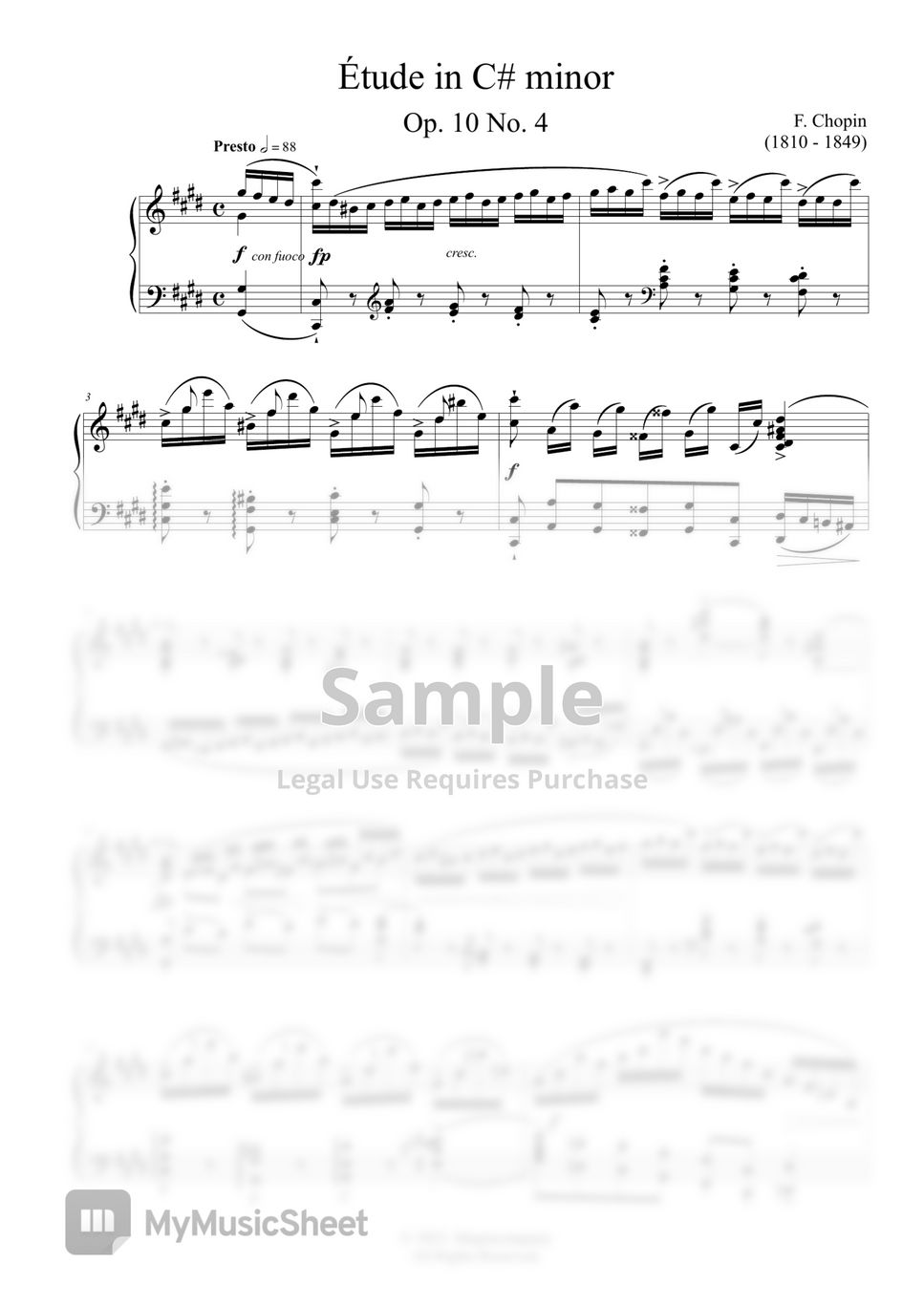F. Chopin - Etude Op.10, No.4