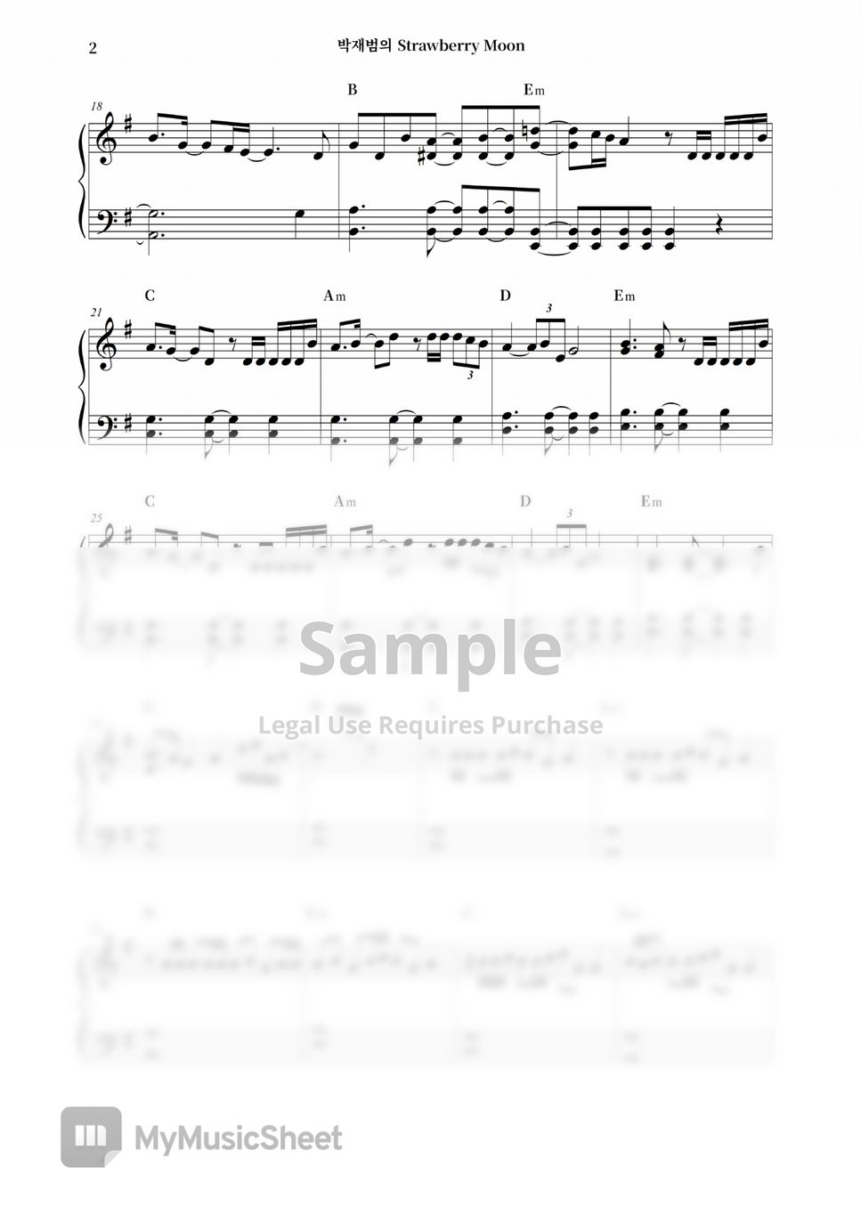 Strawberry Moon IU (Jay Park Ver.) Sheet by HISHINE