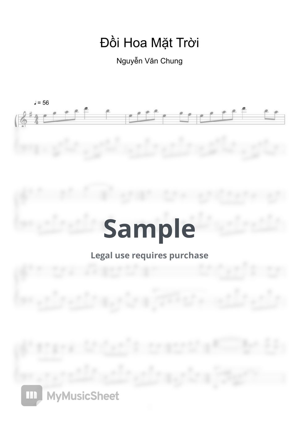 Nguyễn Văn Chung - ĐỒI HOA MẶT TRỜI【Normal level】 (Sheet Music, MIDI,) by sayu