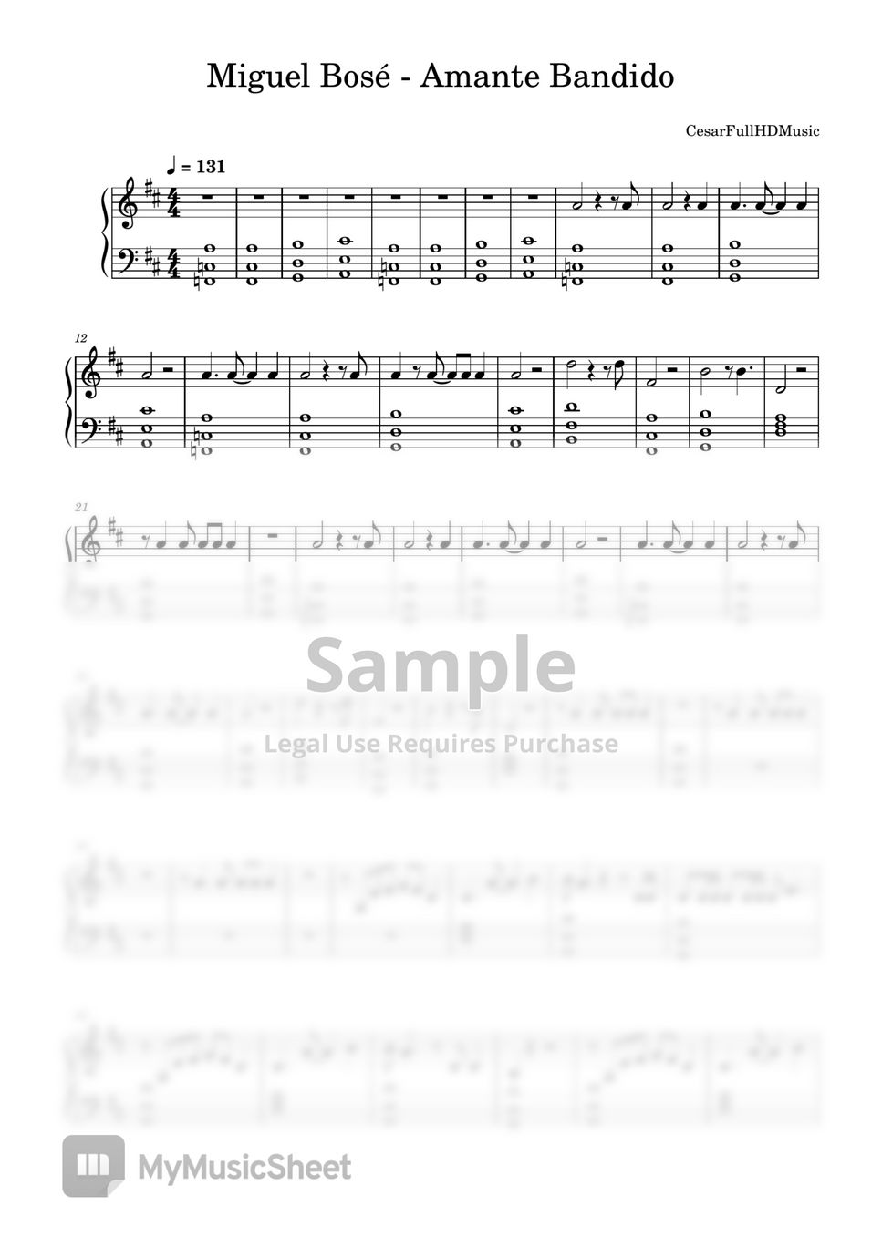 Miguel Bosé Amante Bandido Sheets