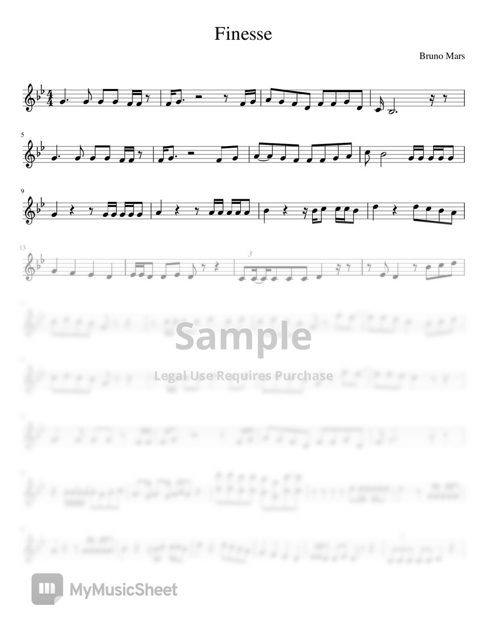 finesse-by-bruno-mars-sheet-music