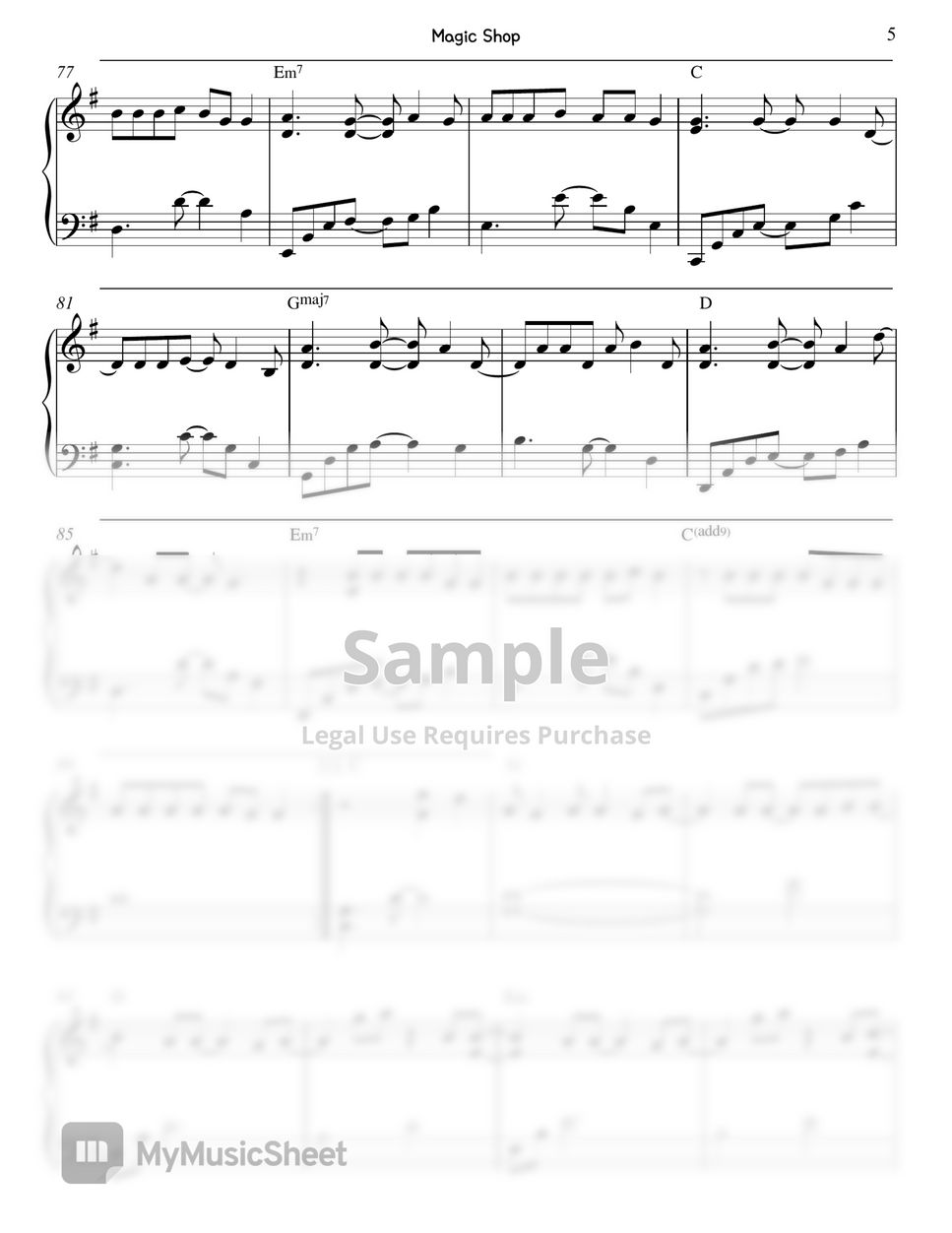 BTS Magic Shop Easy Transpose key by Gloria L