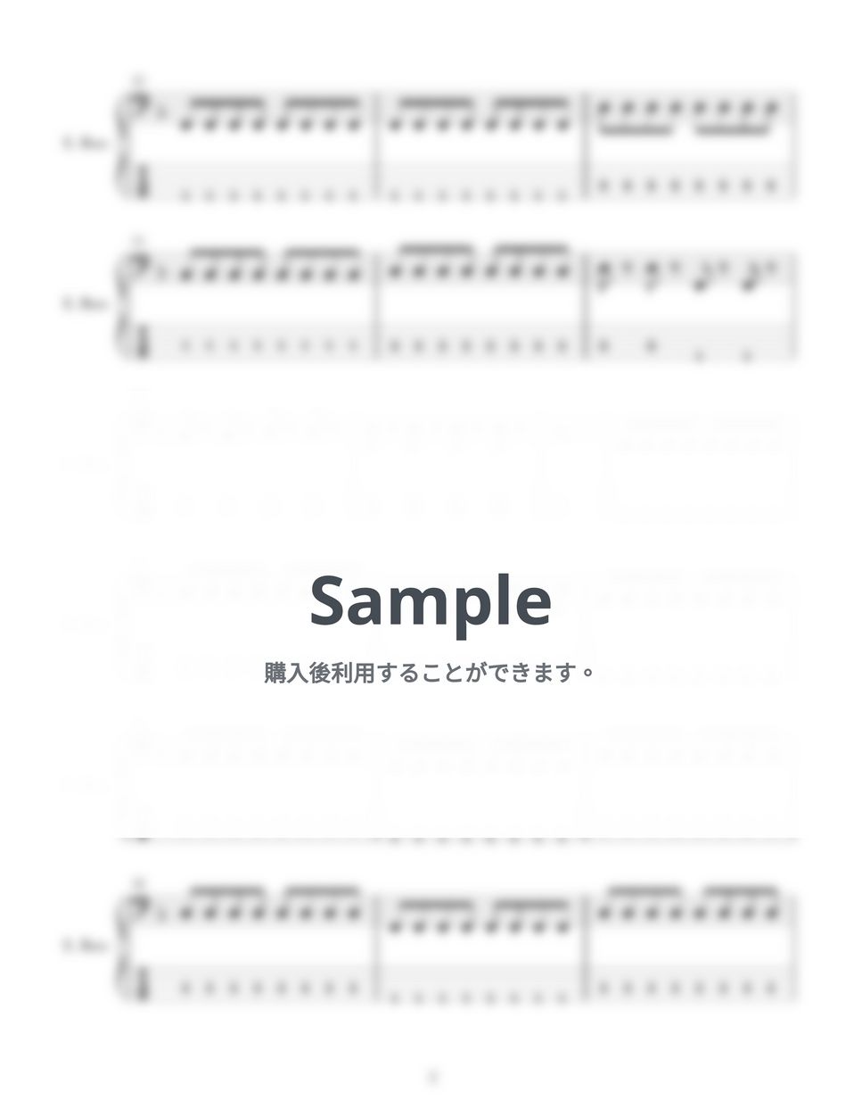 あいみょん - 桜が降る夜は (４弦ベースTAB譜、PDF6枚) by G's score