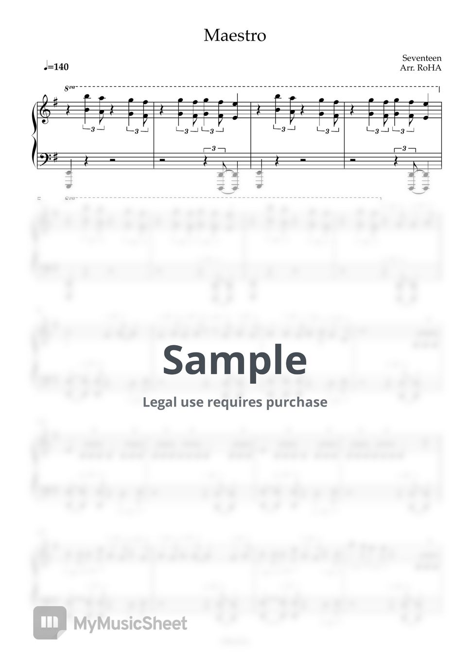 Seventeen - Maestro (Piano) Sheet Music by RoHA
