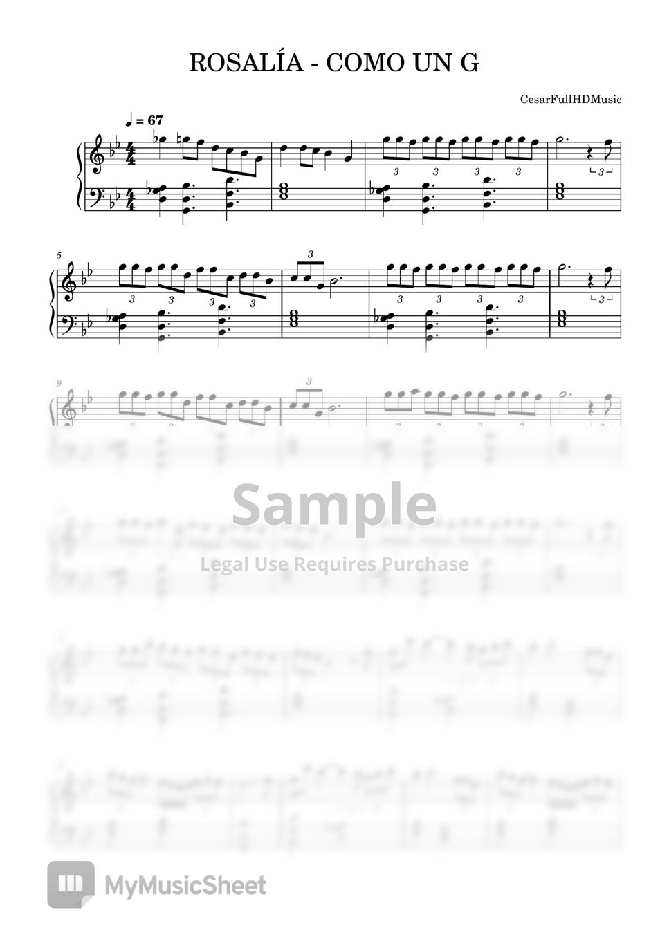 ROSALIA COMO UN G Partition musicale
