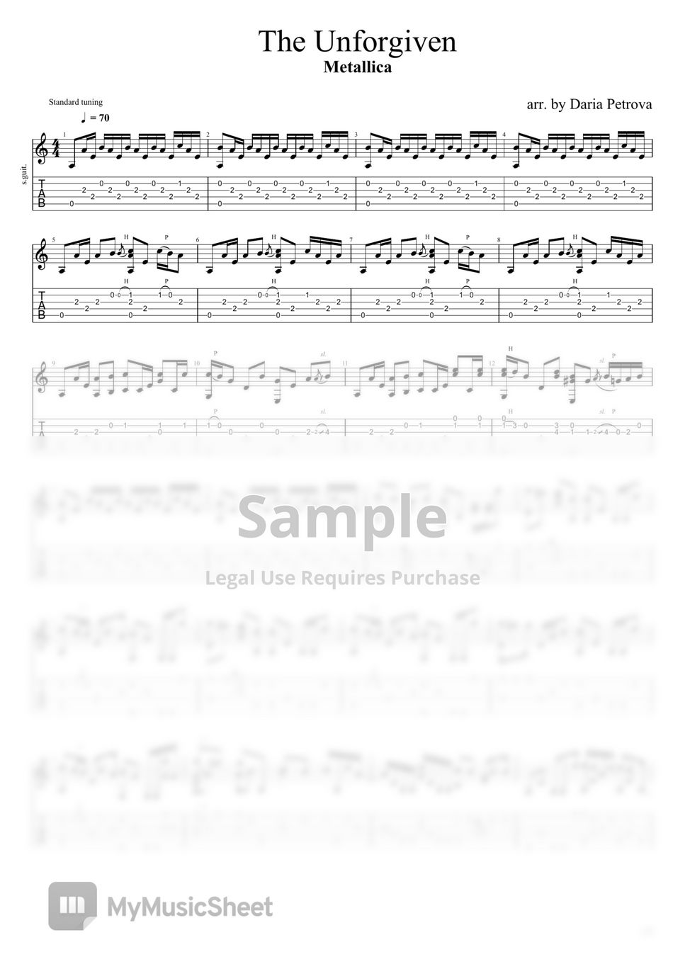 Metallica The (Fingerstyle Guitar Arrangement, Standard