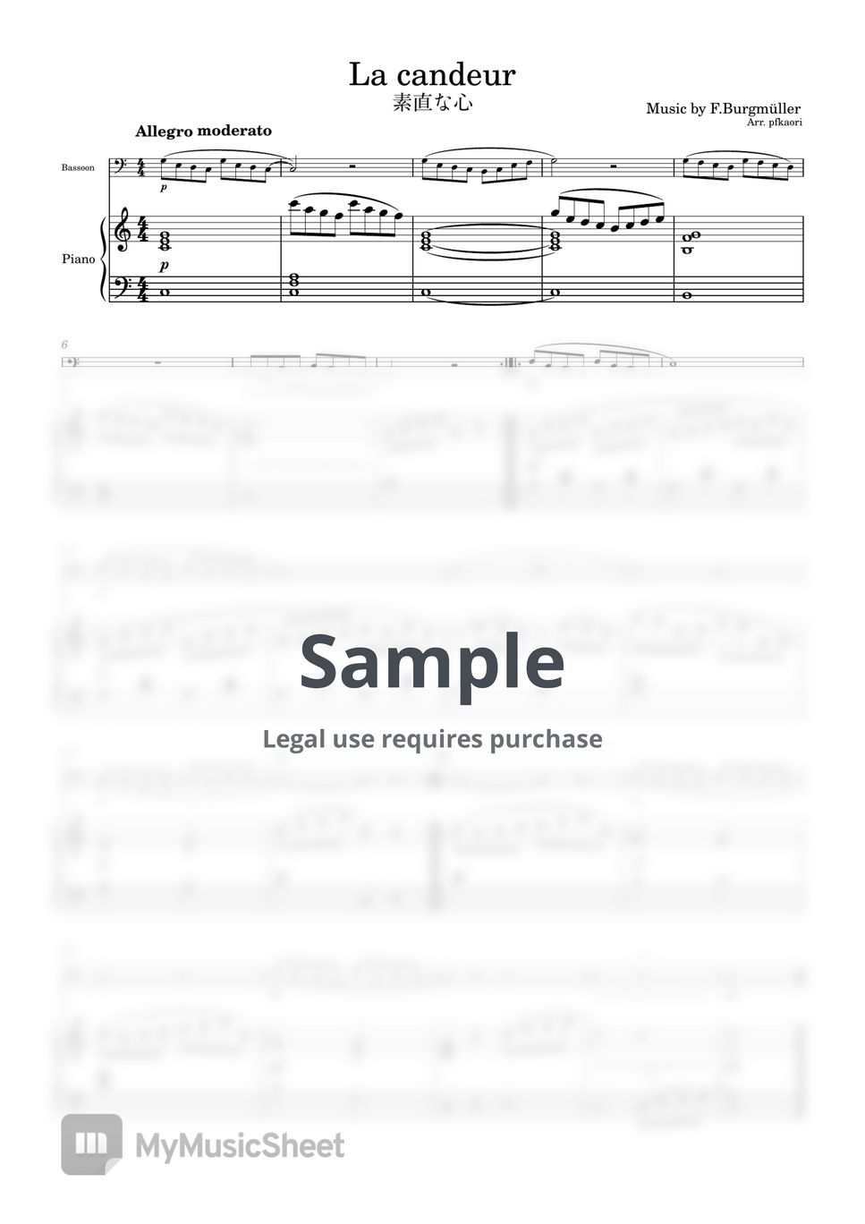 Burgmüller - La candeur (Bassoon & piano) by pfkaori