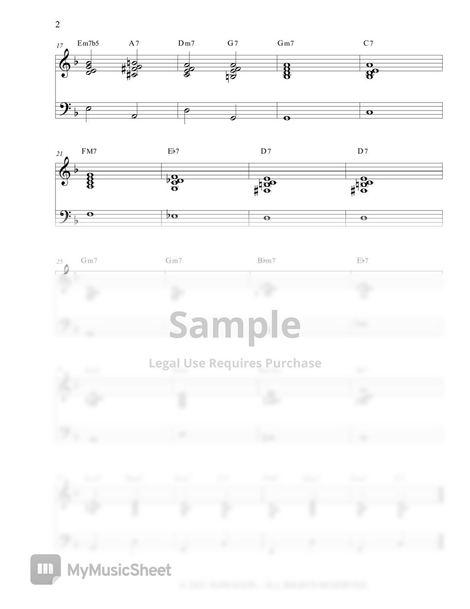 HAWAGON How To Practice Jazz Piano Comping of The Days Of Wine and Roses II. Sheet by HAWAGON