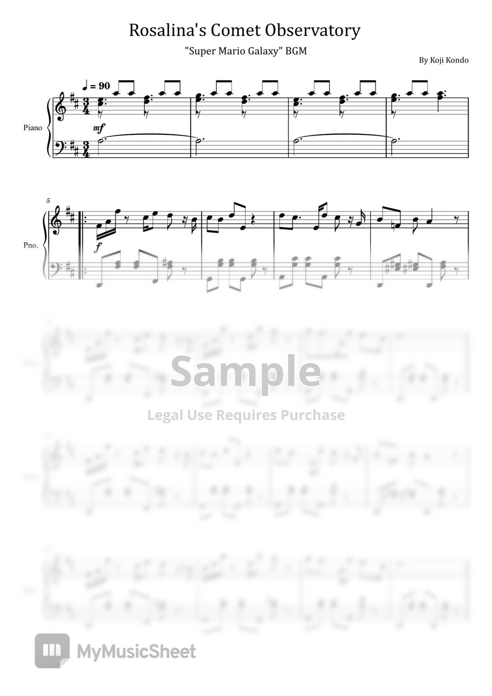 Super Mario Galaxy - Rosalina's Comet Observatory ("Super Mario Galaxy" BGM - For Piano Solo) by poon
