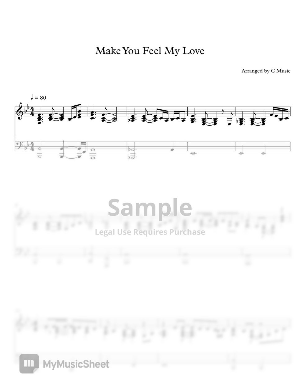 Adele - To Make You Feel My Love by C Music