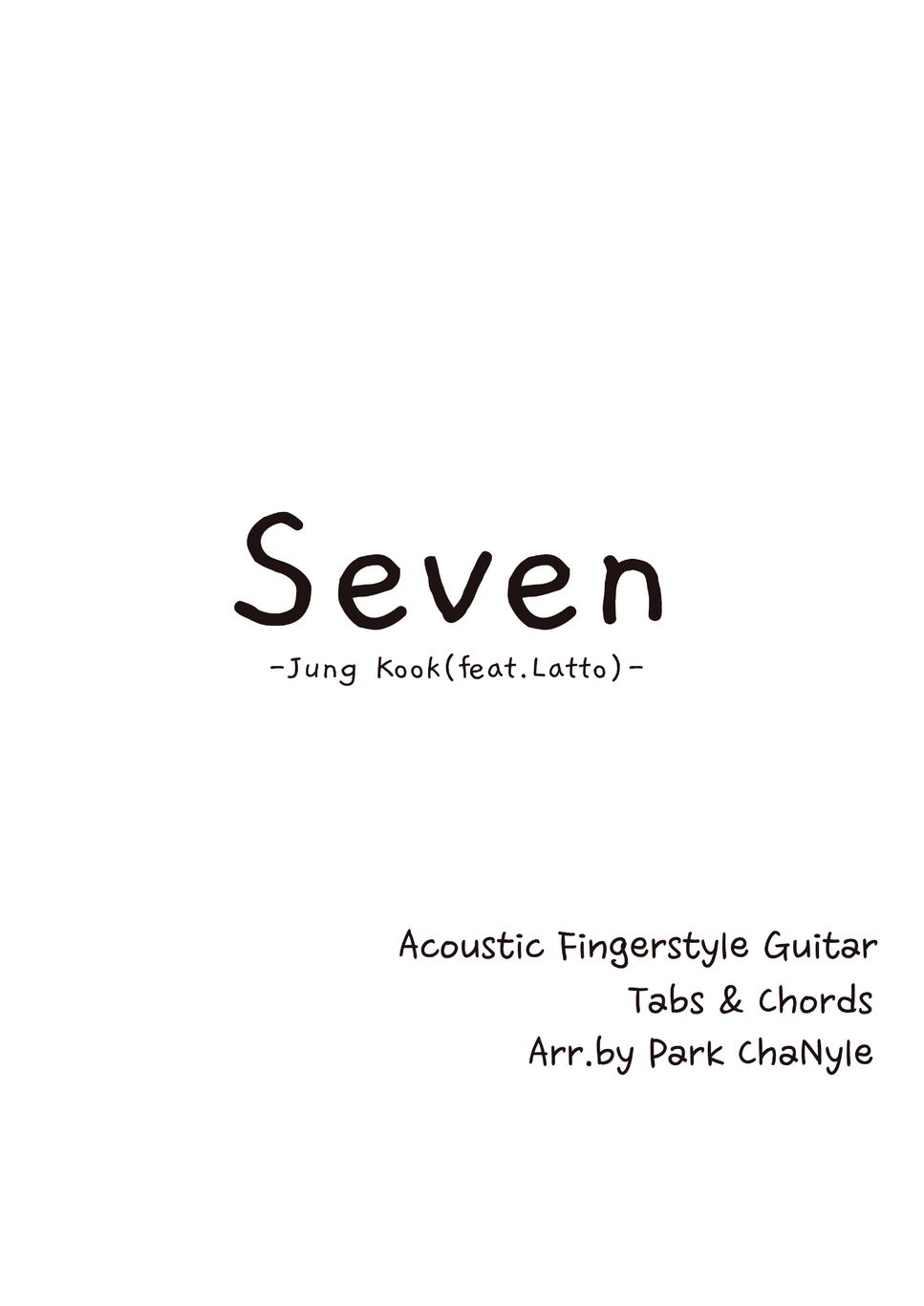 Jung Kook(feat. Latto) - Seven (Fingerstyle Guitar) Tab + 1staff By ...