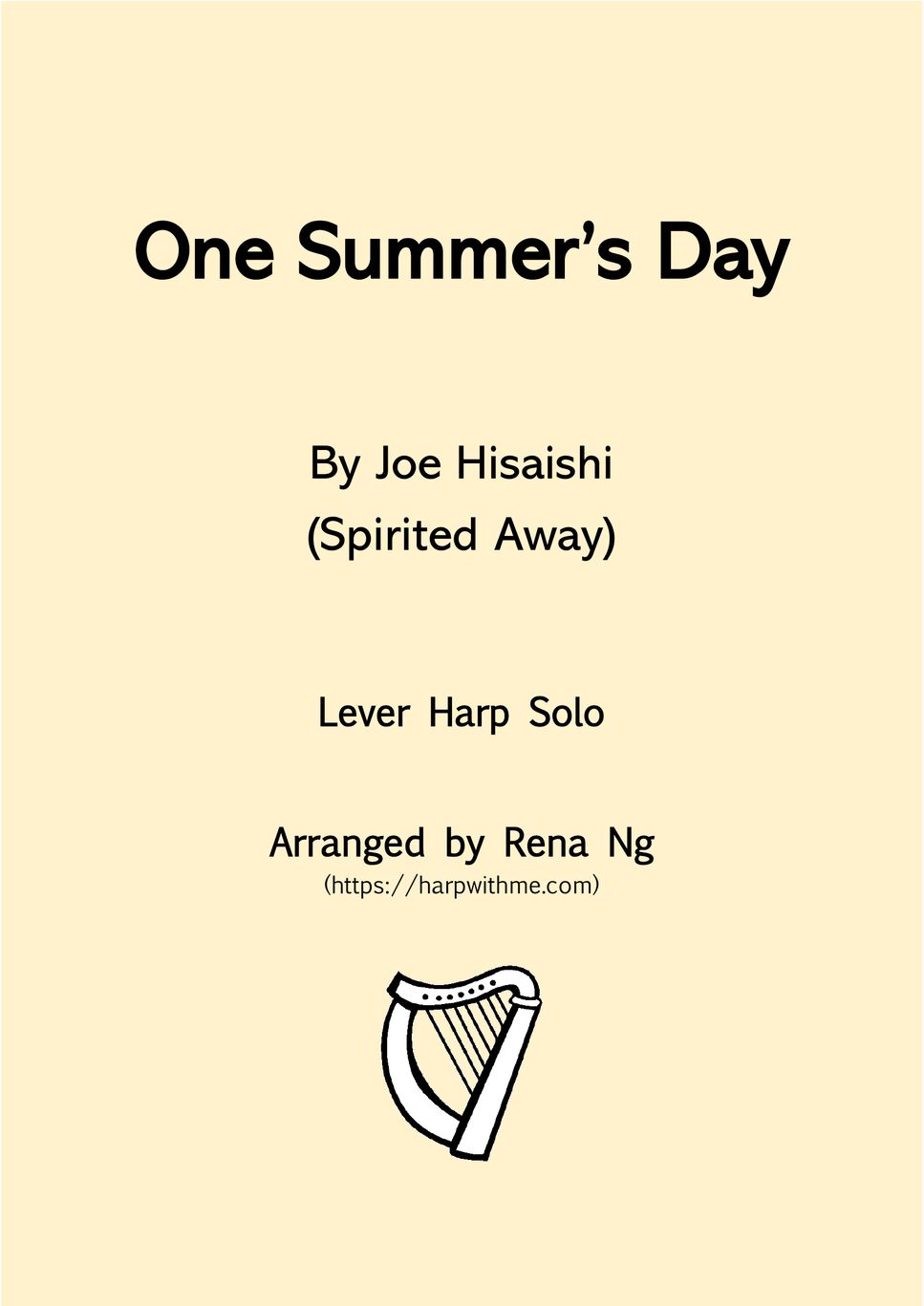 Spirited Away - One Summer's Day (Lever Harp Solo) - Advanced Intermediate by Harp With Me