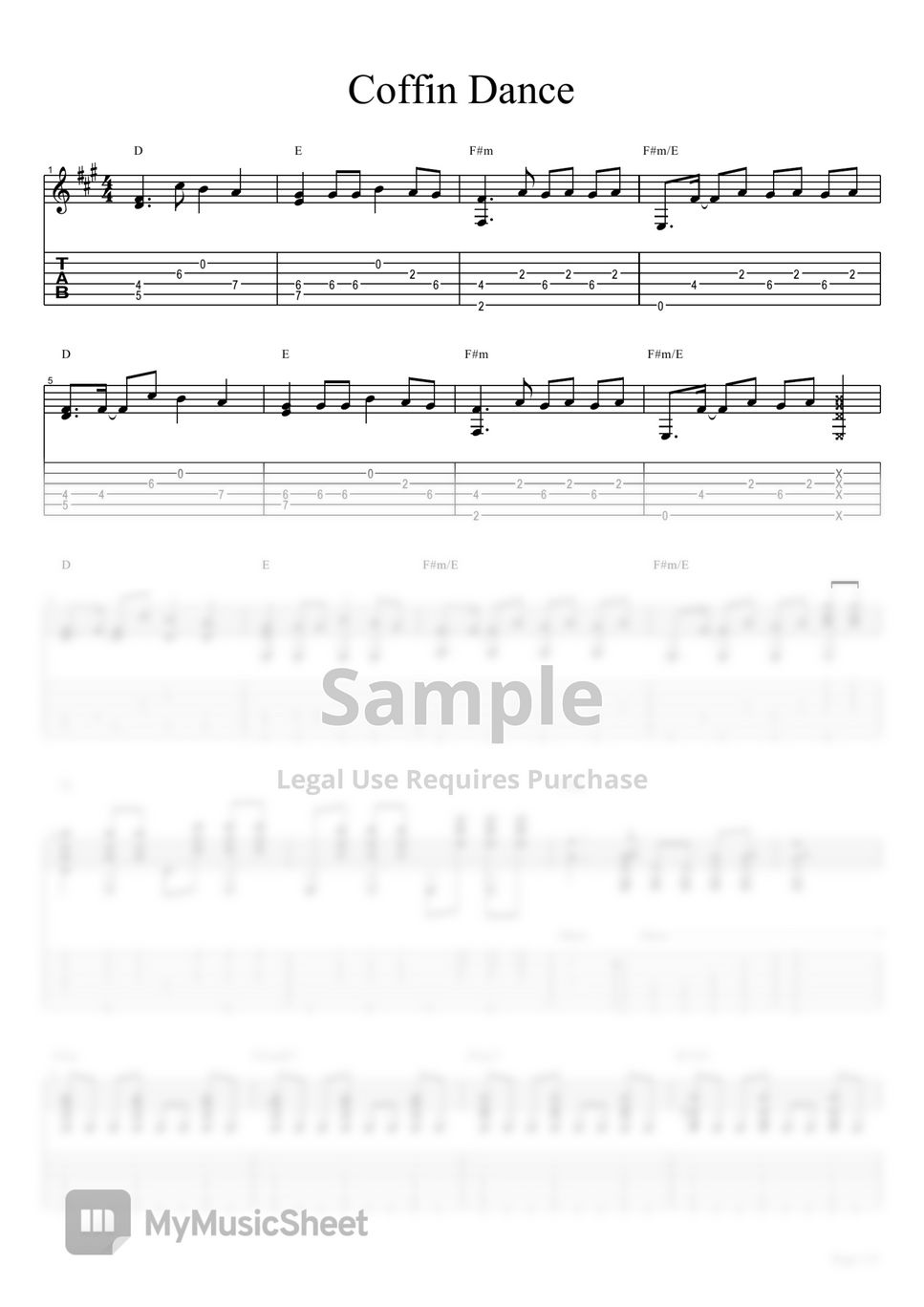 Astronomia - Coffin Dance Sheets by David Chun