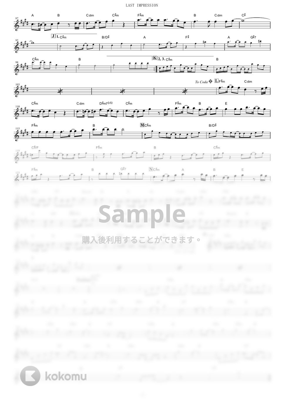 TWO-MIX - LAST IMPRESSION (『新機動戦記ガンダムW Endless Waltz 特別編』 / in Eb) by muta-sax
