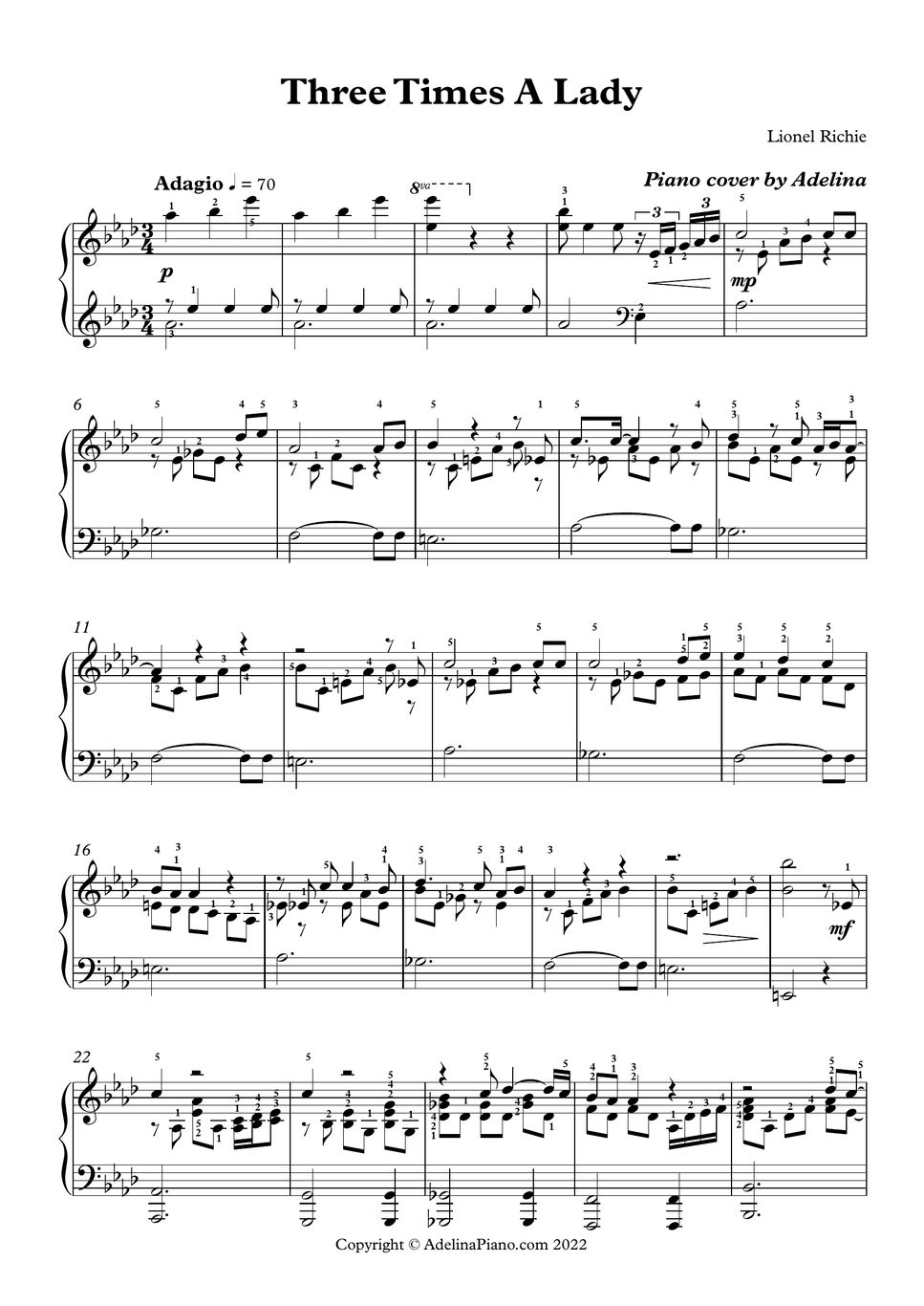lionel-richie-three-times-a-lady-sheet-by-adelina-piano