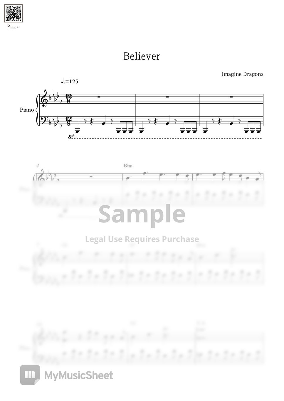 Imagine Dragons - Believer Sheets by PIANOiNU