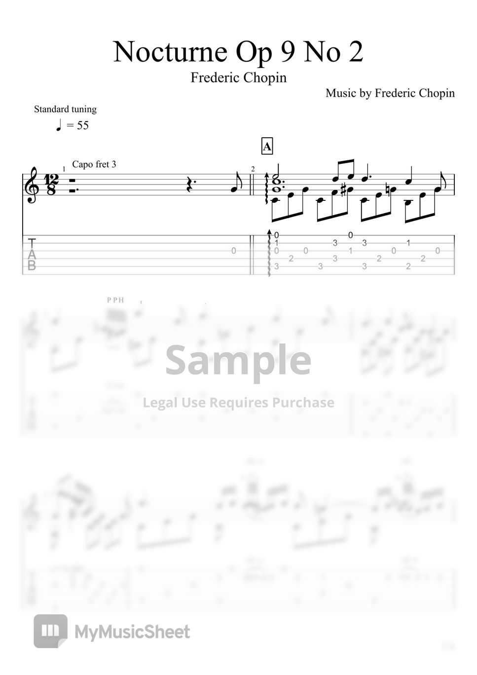 Chopin - Nocturne Op 9 No 2 (Fingerstyle) by u3danchou