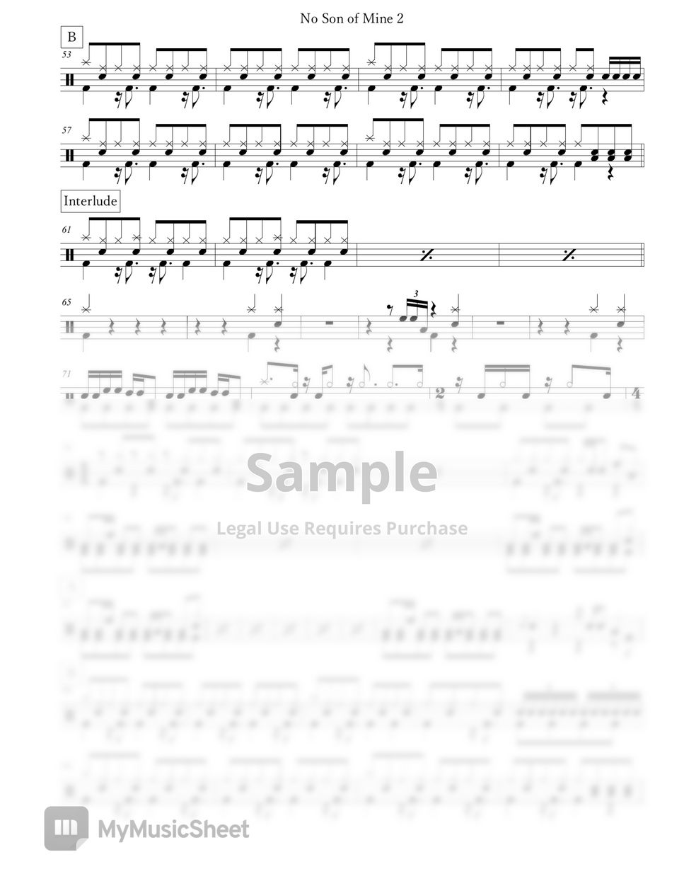 Foo fighters no son of mine sheet by arkadia drums