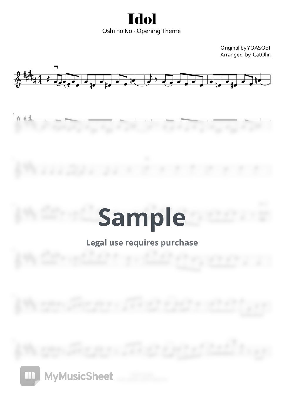 YOASOBI - Idol (최애의 아이 OP) Sheets by 캣올린CatOlin