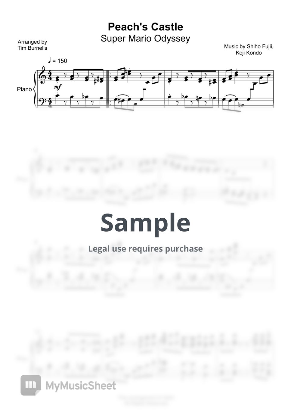 Super Mario Odyssey - Peach's Castle Sheet Music by Tim Burnelis
