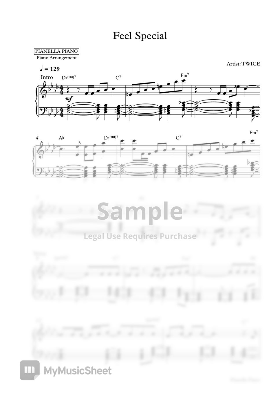 Twice (트와이스) - Feel Special (Piano Sheet) by Pianella Piano