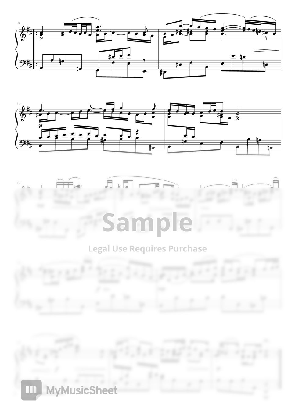 J.s.Bach - Air on the G Strings (Ddur・Piano solo intermeditate) by pfkaori