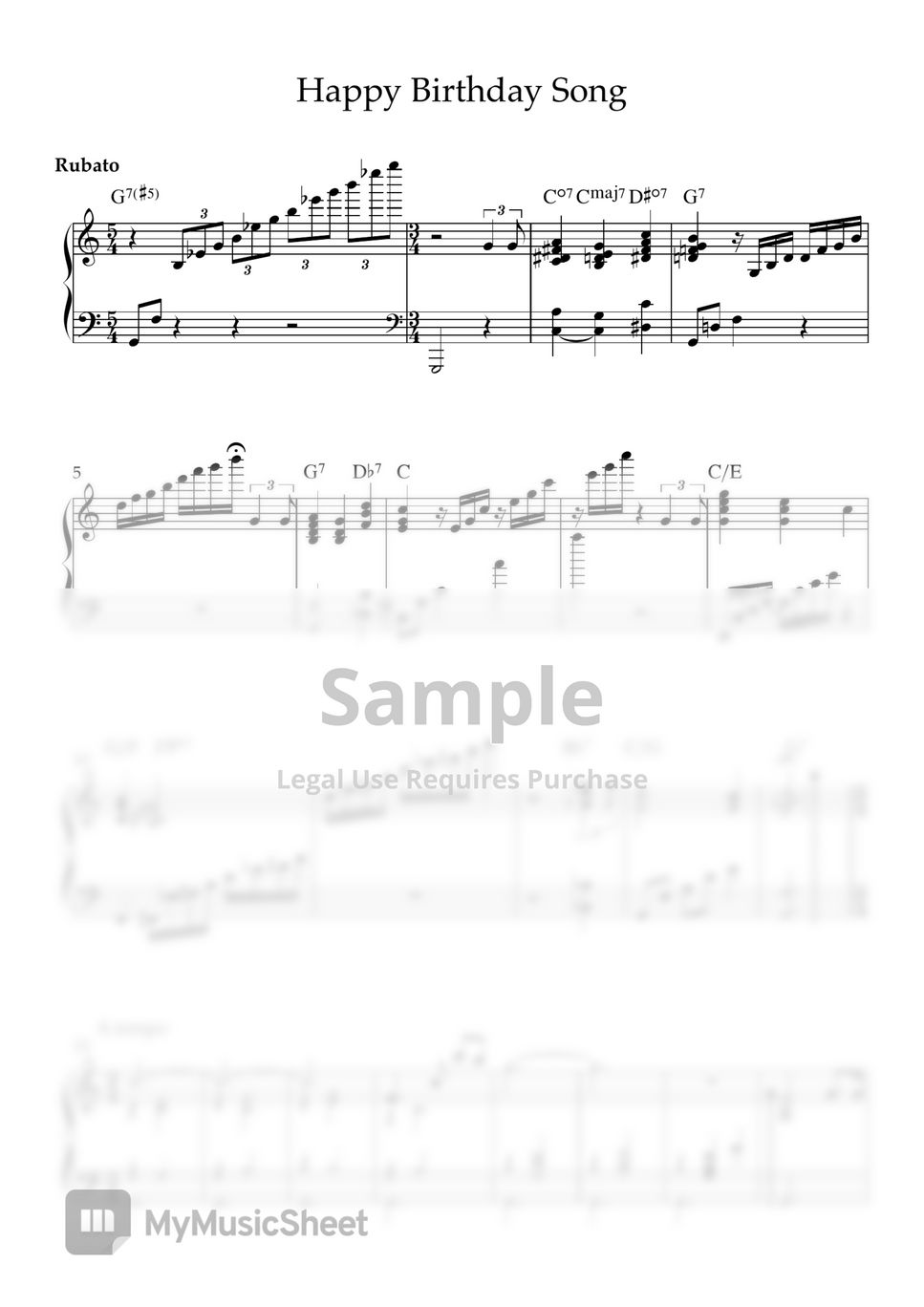 Birthday Song (Jazz ver./6 style/variation) Sheets by LamiPiano