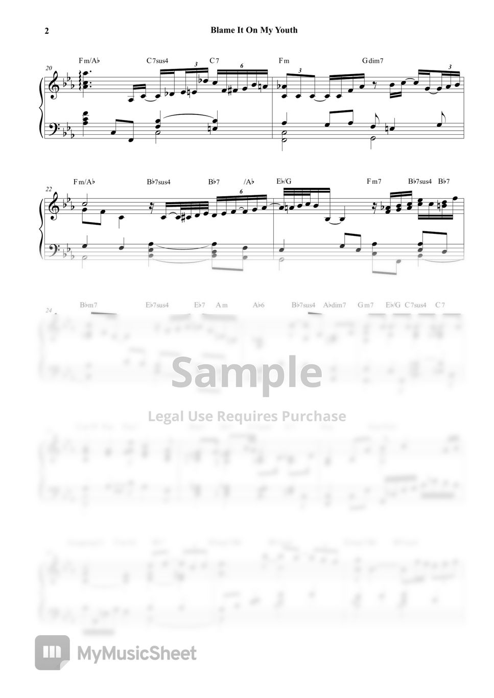 Oscar Levant Blame It On My Youth Sheets by Daeyoun Kim