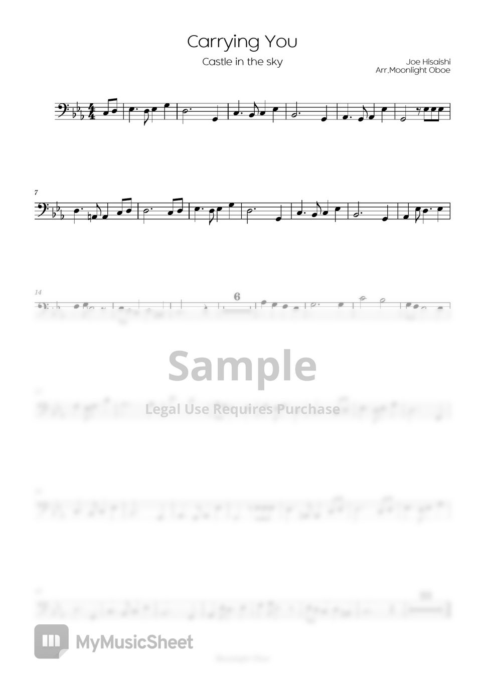 Carrying You (Laputa The Castle in The Sky) (Duet (Flute/Violin/Oboe