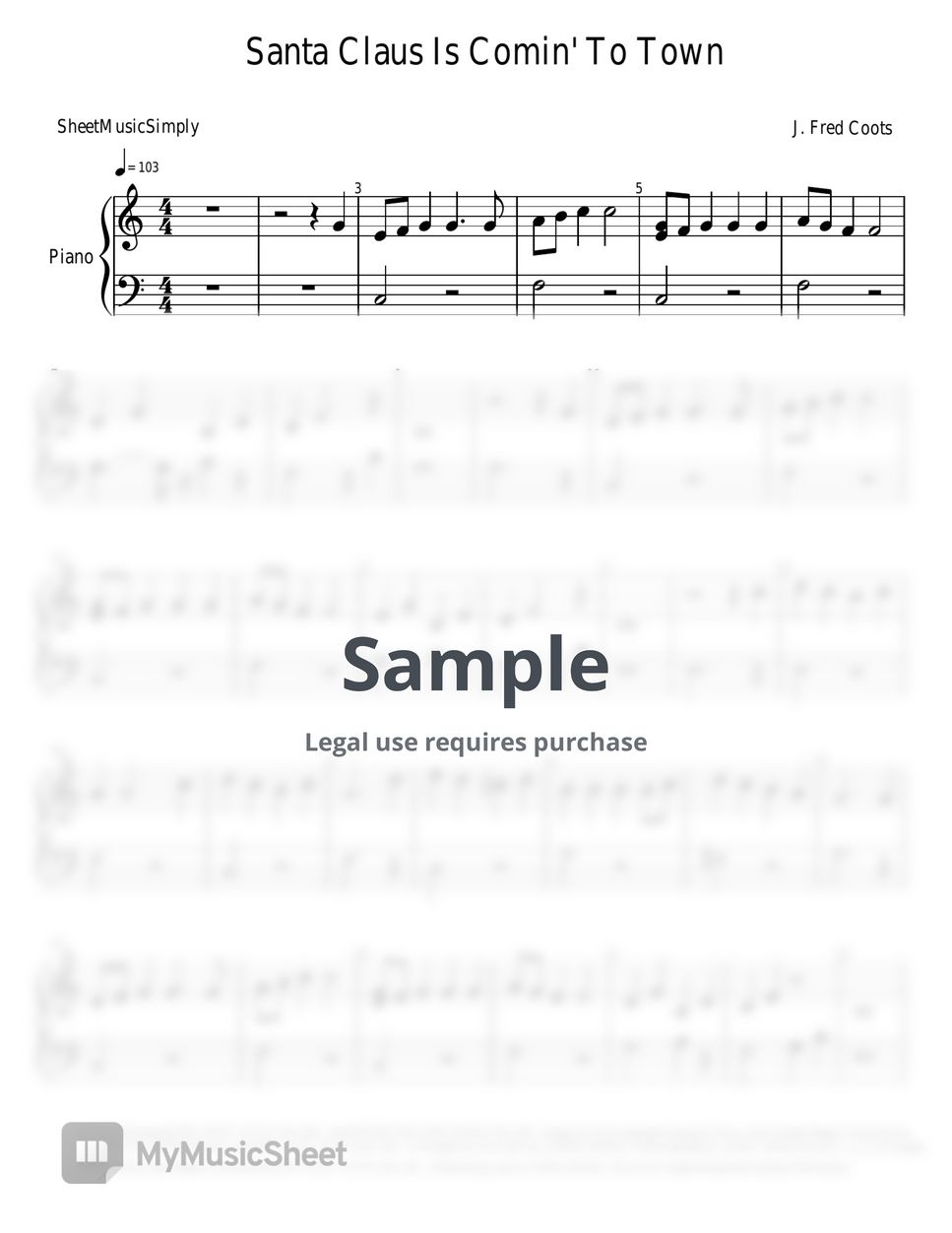 john-frederick-coots-santa-claus-is-comin-sheets-by-sheetmusicsimply