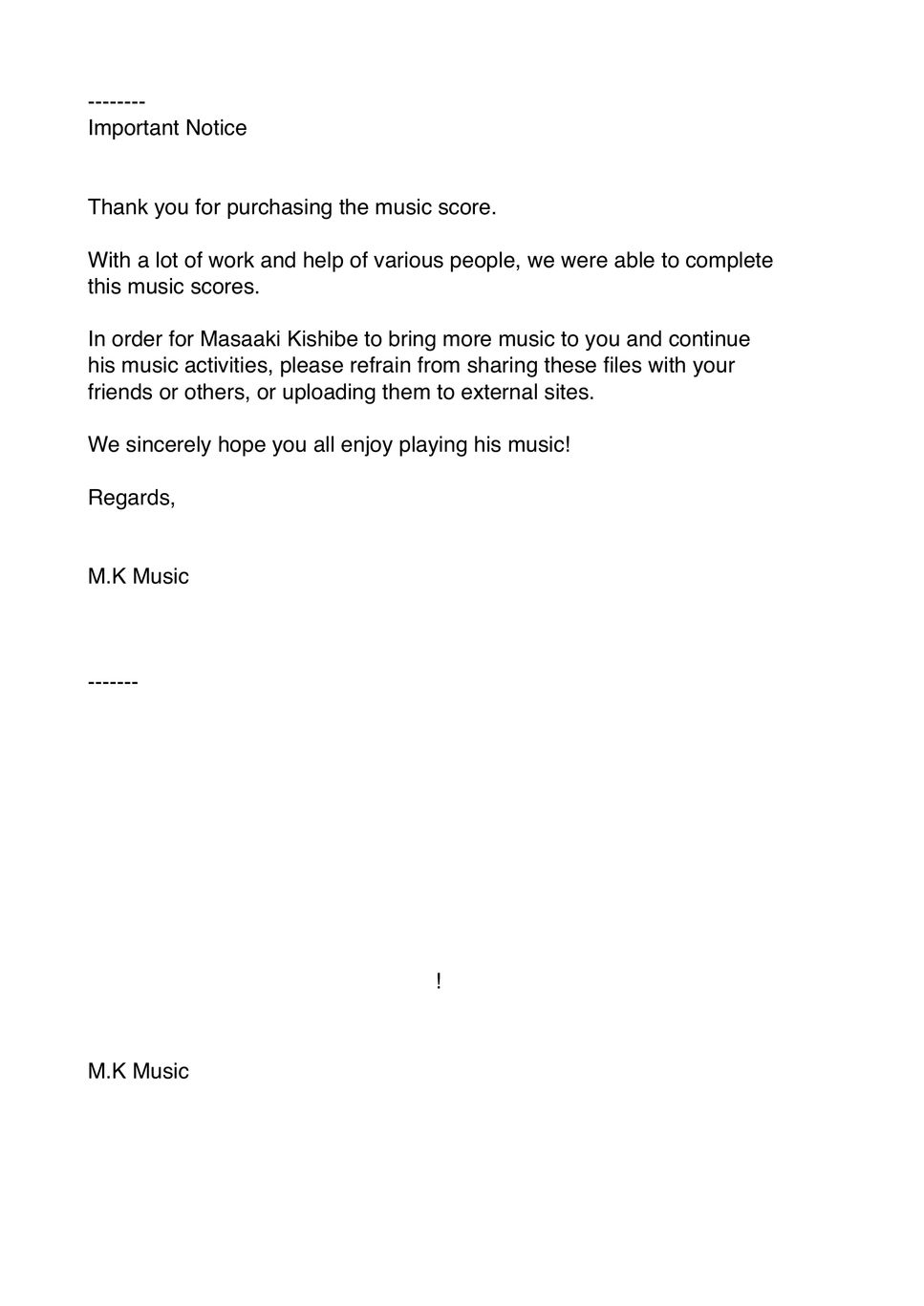 Masaaki Kishibe Hana Sheet by Masaaki Kishibe