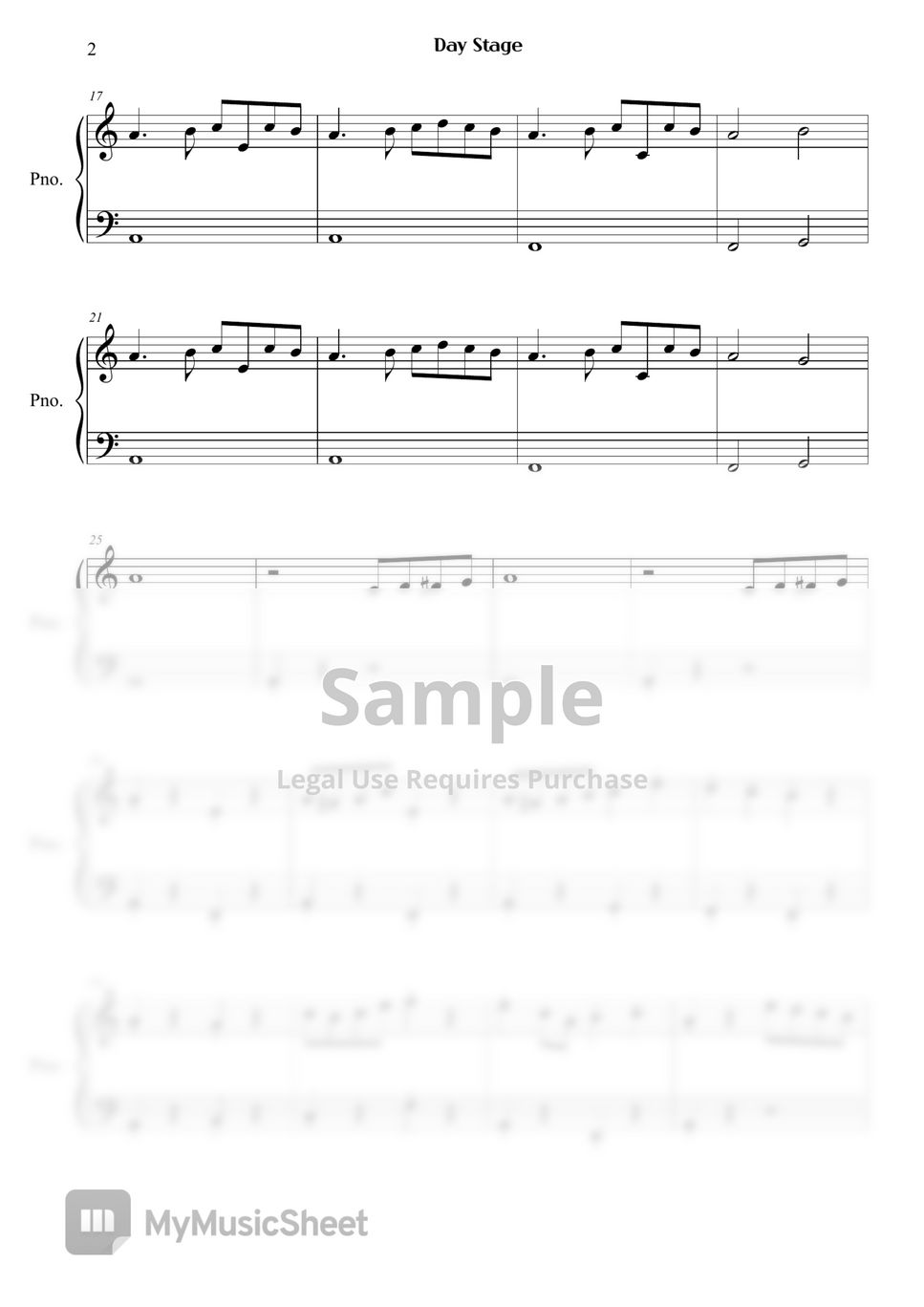 Plants vs. Zombies Day Stage Sheets by Right Now Piano