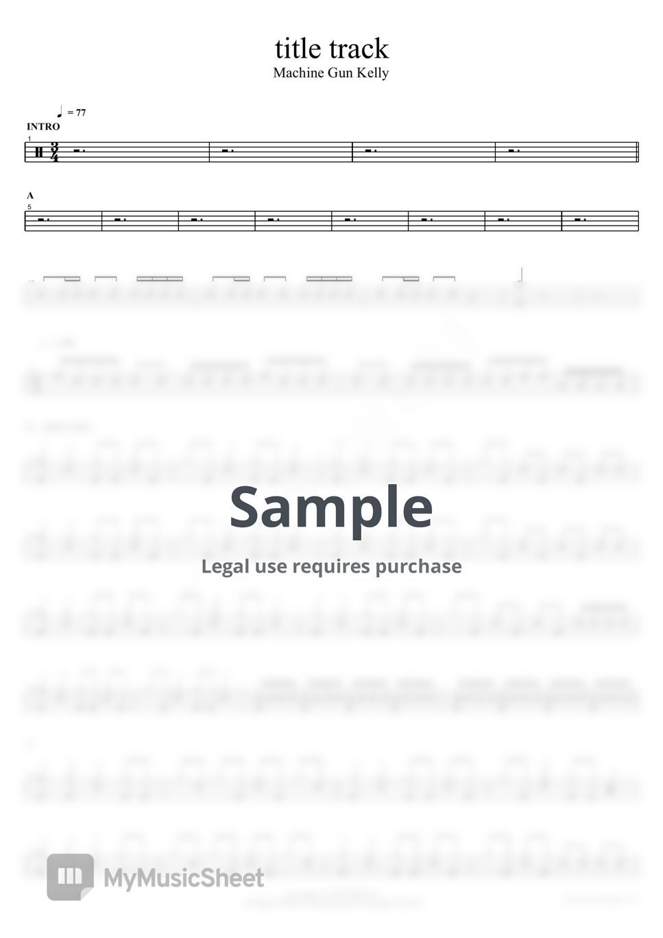 Machine Gun Kelly title track Sheets by COPYDRUM